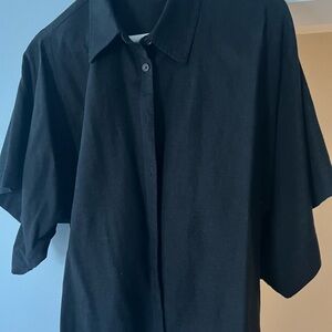 Banana Republic new Linen boxy crop black women’s shirt